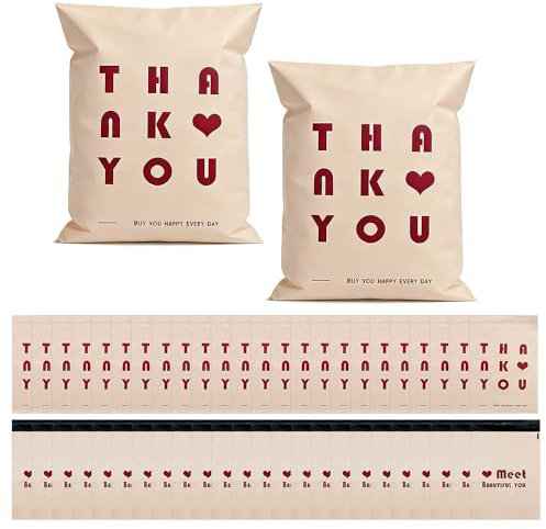 FEIHS 50 Piezas Bolsas de Correo, Bolsas de Envío, Bolsa Autosellables, para ropa, envíos vintage, embalaje de paquetes, entregas, franqueo y envíos