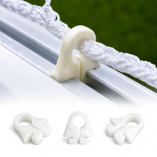 Ganci in Nylon per Reti Porte da Calcio e Calcetto, Ganci Reggirete a Innesto per Fissaggio Rete, Accessori per Porte Calcio, Colore Bianco, Confezione da 100 pezzi