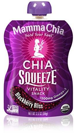 Organic Chia Squeeze Vitality Snack, Blackberry Bliss, 8 Pouches - Mamma Chia