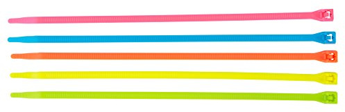 Gardner Bender 46-308FST diverse kabelslips, 20 cm, 34 kg. Draghållfasthet, ledning/sladdhantering Industri- och hushållsbruk, nylon dragkedjeslip, 100 st., fluorescerande blå, grön, gul och rosa