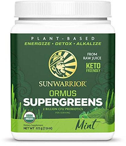 Organic Greens Powder Superfood Complex | Organic Super Greens Powder from Raw Juice with Probiotics Moringa Leaf & Electrolyte Minerals | Vegan Non-GMO No Added Sugar (Mint, 45 Servings)