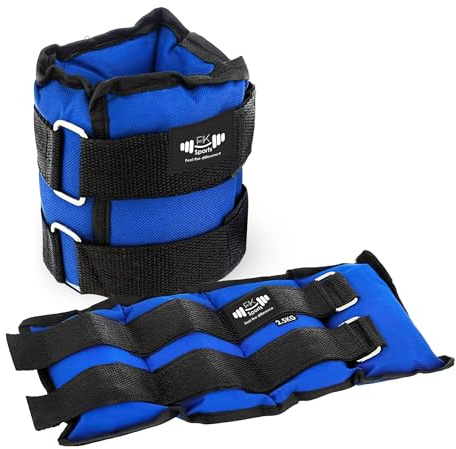 FK Sports Adjustable Ankle Weights for Women, Leg Weights for Men 1-5KG for Running, Exercise, Fitness, Workout and Strength Training, Wrist Weights for Women - Set of 2 - Home Gym Equipment