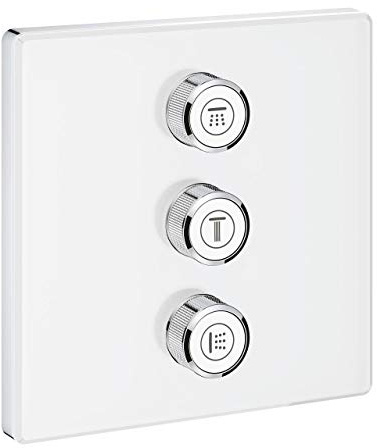 Grohe 29158LS0 Parte Esterna per Rubinetto da Incasso Triplo, Bianco, Squadrato