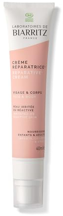 Laboratoires de Biarritz - Crème Réparatrice CICA REPA - Certifiée Bio - Peau Irritée ou Réactive - Visage et Corps - Nourrissons, Enfants & Adultes - 40 ml - Fabriquée en France