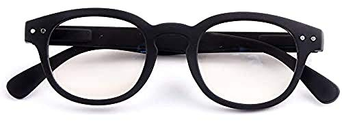 Contacta, Blue Block, Occhiali da Computer per Uomo e Donna, Protezione dalla Luce Blu di Schermi Luminosi, Visione Naturale, Diottrie +1,00, Colore Nero, Confezione con Sacchetto Portaocchiali, 29g