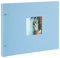 goldbuch 28 829 Schraubalbum Bella Vista Himmelblau, Fotobuch 39 x 31 x 2,5 cm, Foto Album 40 weiße Seiten, Bilderalbum Einband Leinen, Photoalbum mit Fensterausschnitt, Photo Buch Himmel-Blau