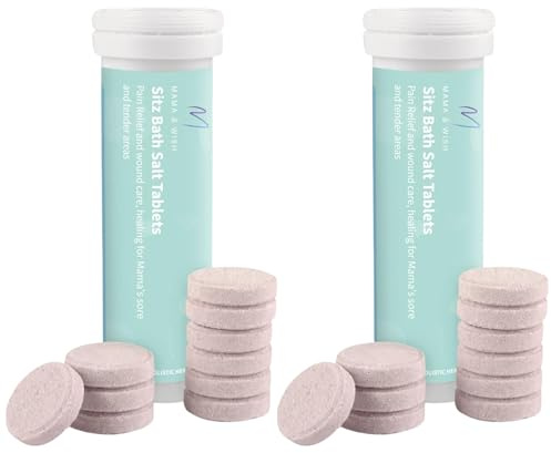 Sitz Bath Salt Tablets for Postpartum Care | Postpartum Essentials Pack of 10 Sitz Bath for Postpartum Care|Postpartum and Hemorrhoids Recovery | Natural Salts & Minerals Postpartum Bath Soak (2 Pack)