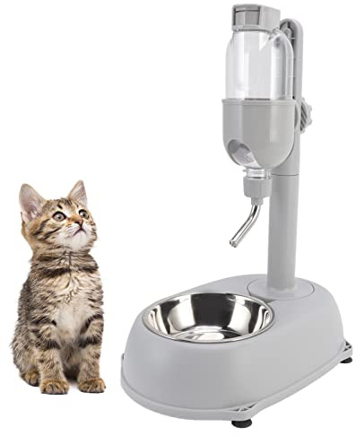 Goshyda Pet Standing Water Dispenser Bowl, 500ml2 in 1 Multifunktionaler, Abnehmbarer, Höhenverstellbarer, Automatischer Wasserspender mit Ständer für Hunde und Katzen