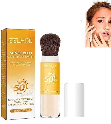 Mineral Sunscreen Setting Powder SPF 50 PA++, Sonnenschutz EinstellungspuderMineralisches Sonnenschutz-Puder, Brush Powder, Natürlichen Lang anhaltende Make-up-Einstellungspuder for All Skin (1pcs)