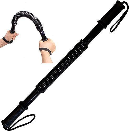 Professional Power Twister - Flexi Rod - Heavy Duty Spring Chest Expander for Shoulder, Arms and Chest Exercises, Upper Body Training, Forearm Exerciser, Arm Trainer Device (40KG, BLACK)