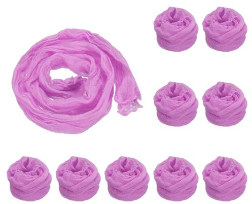 PATIKIL Tela de Flores de Media 10 Piezas de Material de Malla de Nylon para Hacer Flores de Media de Seda Tensil para Manualidades de Boda Decoración del Hogar Color Lila Claro
