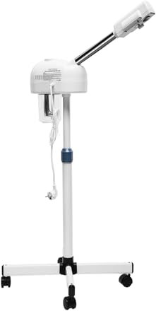 Professionale Vaporizzatore Viso 750 W 2 in 1 Vapore di Ozono Viso Estetica, Spray Denso Sauna Viso Ozono, Profonda Pori Ugello Girevole con Ruote Universali