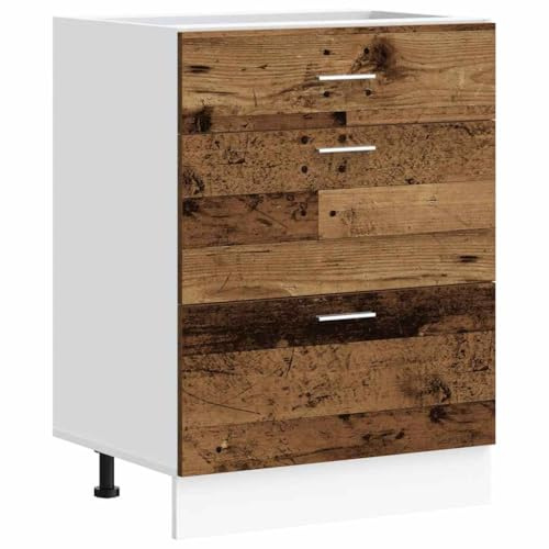 vidaXL Armario bajo de Cocina Lyon Madera Vieja Madera de ingeniería