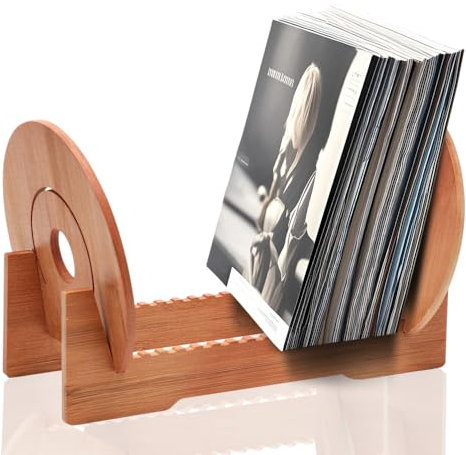 Umllpet Schallplattenständer aus Holz - Aufbewahrungsbox für 40 Vinylplatten, Deko-Regal mit Stilvollem Design zur Lagerung & Präsentation, 37x27x24cm-Vintage Braun