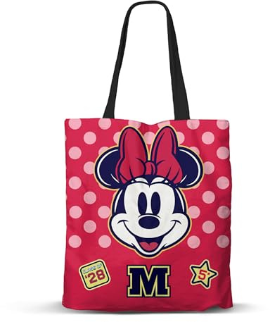 Disney Minnie Mouse Class-Sac de Courses Shopping FAN, Rose, 33 x 40 cm