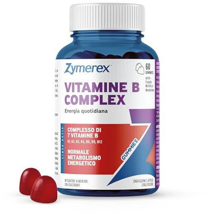 Zymerex VITAMINE B COMPLEX Gummies | 60 gommose | Metabolismo energetico | Sistema immunitario | Energia quotidiana | Senza zuccheri aggiunti, glutine e lattosio