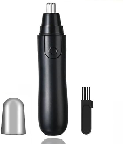 JDXun Nasenhaartrimmer für Männer und Frauen, Dual Blade Schmerzfreier Nasenhaarschneider Ohrhaartrimmer mit abnehmbarem Messerkopf, einfache Reinigung (Schwarz)