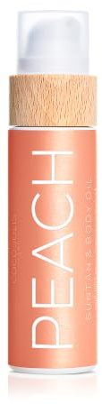 COCOSOLIS PEACH Tanning Accelerator - Organic Tanning Oil with Vitamin E & Peach Fragrance for Fast Intense Tan - Tanning Enhancer for Rich Tan - Nourishing Body Lotion