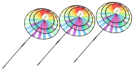UPKOCH 3piezas Molino De Viento Juguete De Molino De Viento De Dibujos Animados para Decoración De Jardín Manualidades para Recuerdo De Fiesta Accesorio para Exterior