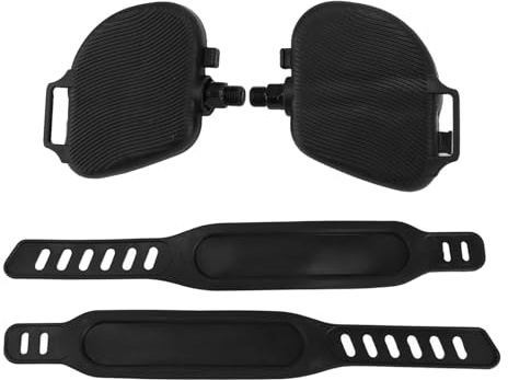 Zerodis Combination Fitness Equipment Adjustable Toe Clips Ergonomic Fitness Bike Parts For Stationary And Indoor Cycling Exercise Bike Pedals (9/16in Thread)