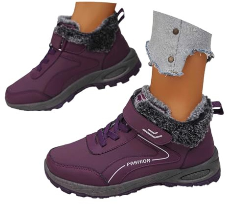 Scarpe Invernali da Donna Impermeabili Corte Eleganti da Neve da Trekking comode Scarpe in Pelle Barefoot