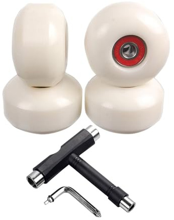 BEALIFE Set di 4 ruote per skateboard 95A con cuscinetto di riparazione e chiave a T. 4 ruote per skateboard 95A con cuscinetto ad resistenza e chiave a T per la manutenzione e la riparazione.