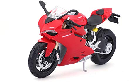 Bauer Spielwaren 2049741 Ducati 1199 Panigale: Originalgetreues Motorradmodell im Maßstab 1:12, mit Federung und Seitenständer, spezielles Ducati-Rot (5-11108), Mittel