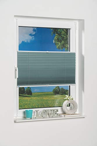 K-home Klemmfix-Plissee Palma Petrol 90 x 130 cm +++Verdunklung+++