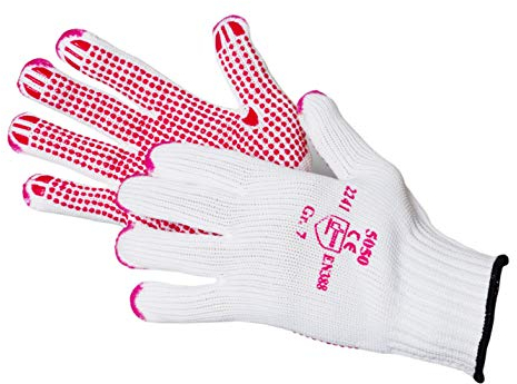 Jah 5050 Baumwolle/Nylon Strickhandschuh 12 Paar Noppen extra schwer weiß Gr. 10