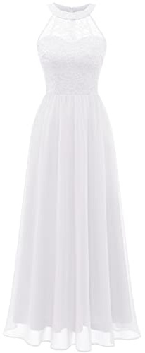 Wedtrend Vestido Largo de Dama de Honor Vestido Boda Fiesta Encaje y Gasa Elegante