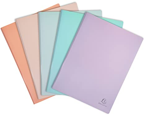 Exacompta - Réf. 88660E - 1 protège documents en polypropylène semi rigide Aquarel - 60 pochettes - 120 vues - dimensions 24x32 cm - pour format A4 - couleur aléatoire