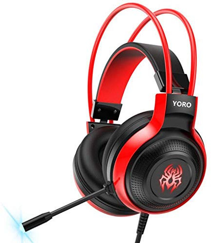 Avec casque de jeu stéréo réduisant le bruit, casque de jeu stéréo pour PS4 PC Xbox One S X Nintendo Switch PC portable Mac avec microphone Rouge