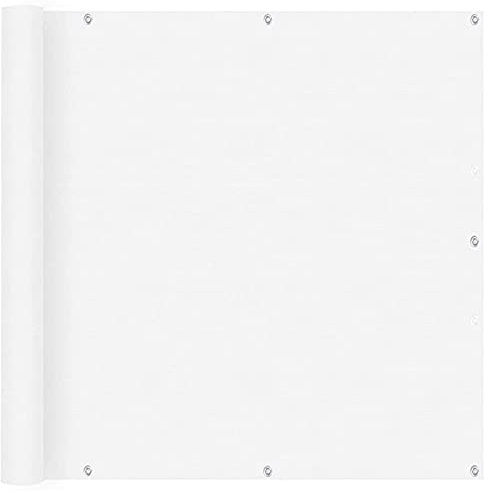 Privacy Shield Screen Cover 1x9.5m Sun Shade Screen Cover Garden HDPE Sunshade Weatherproof with Eyelets and Cord and Cable Ties Attached for Yard Lawn Pergola Decking Pool Patio, White