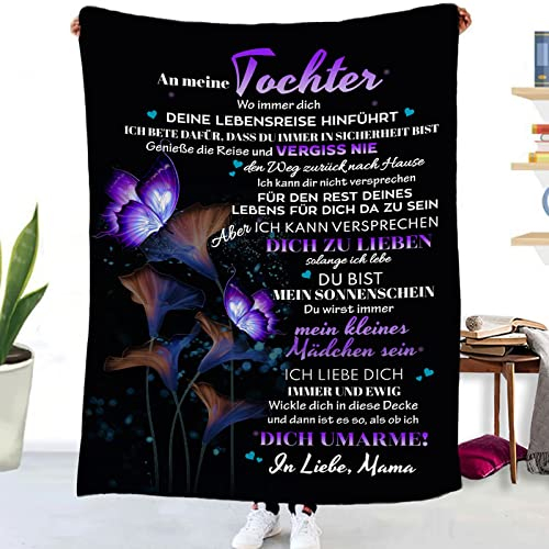 ACCZ Kuscheldecke Flauschige personalisierte Decke Geschenke an meine Tochter, Mutter für Töchter Airmail Positive Encourage Decke Deutsch, superweiche Decke Flanell, 150 x 200 cm