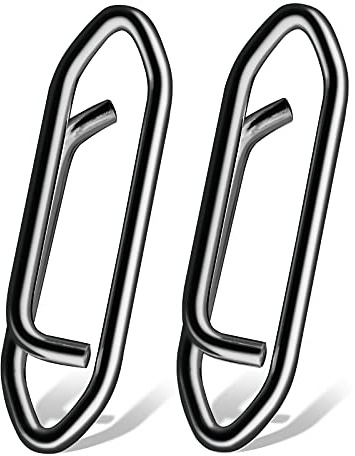 AMYSPORTS High Strength Fishing Snap Saltwater Stainless Connector Snaps Swivels Tackle Steel Power Fishing Clip Lure Quick Change Black Nickel, 50pcs, 44lbs