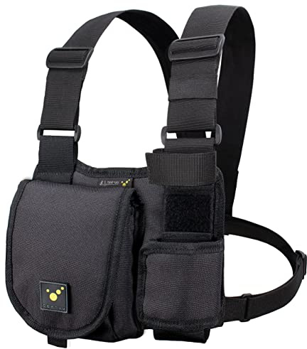 tee-uu bröst MOLLE radioapparater-harnisch svart | konfigurerbar | avtagbart huvudfack