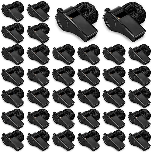 Hipat 36PCS Whistle, Outdoor Sports Whistles with Lanyard, Very Loud Sound Whistles Bulk Perfect for Referees, Coaches, Emergencies