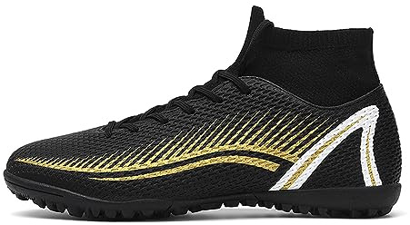 Fotbollsskor herr träningsskor utomhus hög topp fotbollsskor professionella friidrott sneakers tonåring andningsbara fotbollsskor snörning unisex