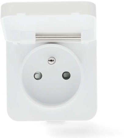 Nedis SmartLife Smart Stecker - Wi-Fi - IP44 - Leistungsmesser - 3680 W - Frankreich/Typ E (CEE 7/6) - 0-55 °C - Android/IOS - Grau/Weiss - 1 Stück