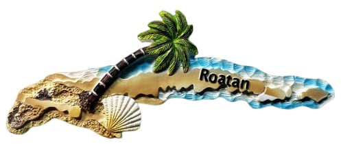 Roatan Honduras Magnete da frigorifero 3D, souvenir da viaggio, decorazione magnetica per frigorifero, collezione artigianale