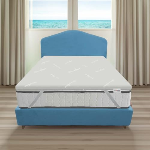 Uppfriskande toppers 105 x 190 memory och gel tillverkad i Italien | Cool toppare med avtagbart temperaturutjämnande tyg, 3 cm minnessida och 3 cm GEL-sida – FRESHMIX H6
