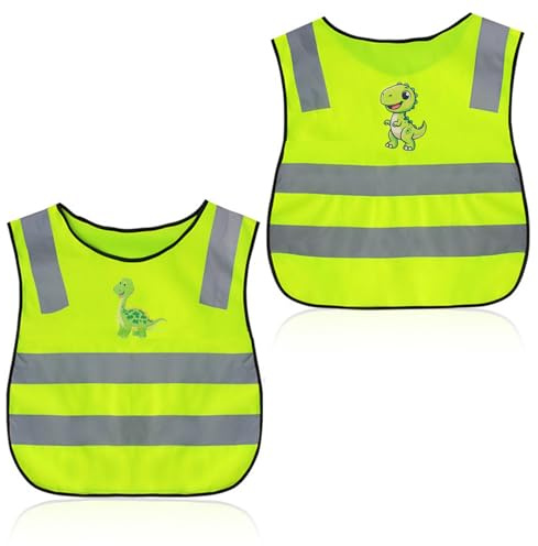 MUNTE 2 Stück Reflektierende Jacke Kinder 360 Grad Reflektierend, Sicherheitsweste Kinder mit Gummiband, Leicht Und Atmungsaktiv, Kinderwarnweste für Kind zum Reisen, Trainieren Und Sozialisieren