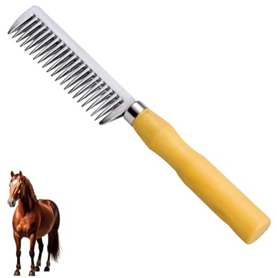Lezevn Silver Mane Comb Aluminum Alloy Horse Comb Metal Horse Grooming Tool for Horses Cleaning Hair Removing Loose Hair