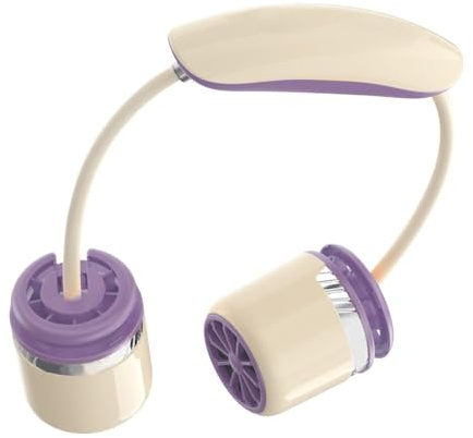 Ventilador De Cuello Portátil – Ventilador De Refrigeración Recargable Silencioso Plegable De Doble Cabezal | Enfriador De Aire Para El Cuello, Manos Libres, Portátil, Para Verano, Exterior, Camping,