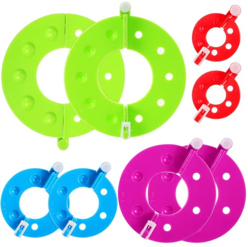 ibasenice Kit de 8 Piezas para Hacer Pompones de Lana, Herramienta de Plástico Fácil de Usar y Reutilizable para Manualidades DIY y Proyectos Creativos Color Aleatorio