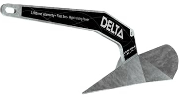 Lewmar Galvanized Delta Anchor 10kg/22lbs for Boats 25'-35' Ancre Acier galvanisé – 10 kg. « », Multicolore, 22 LB
