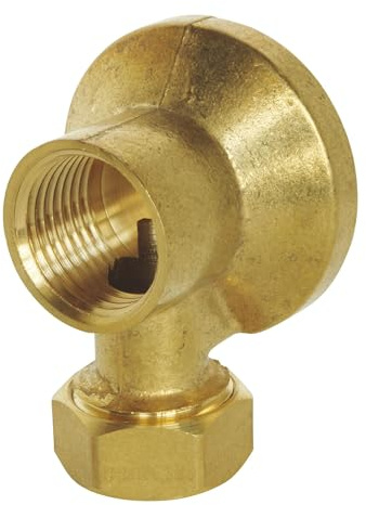 SOMATHERM FOR YOU, Applique murale pour robinet de puisage, collet battu pour tube cuivre Ø12mm, sortie femelle 1/2, corps en laiton brut, fixation rapide par patte à vis