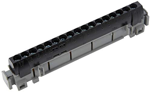 Legrand 004855 Bornier de Répartition Isolé IP2X Phase, 1 Connexion, 6mm² à 25mm², 141mm Longueur, Noir