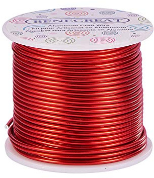 BENECREAT 30m Filo di Alluminio Anodizzato che fa Bordare Fili di Alluminio per Mestiere Design Gioiello(3 mm- Rosso)