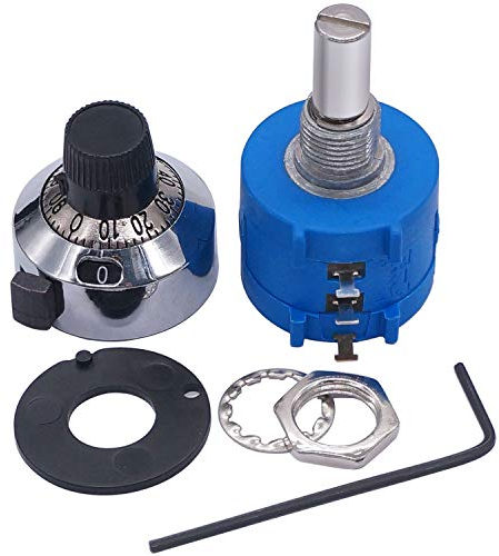 Taiss/10k ohm Potentiometer 3590S-2-103L 10-Gang-Drahtwicklung Präzisionspotentiometer, mit einstellbarer Widerstandszählknopf